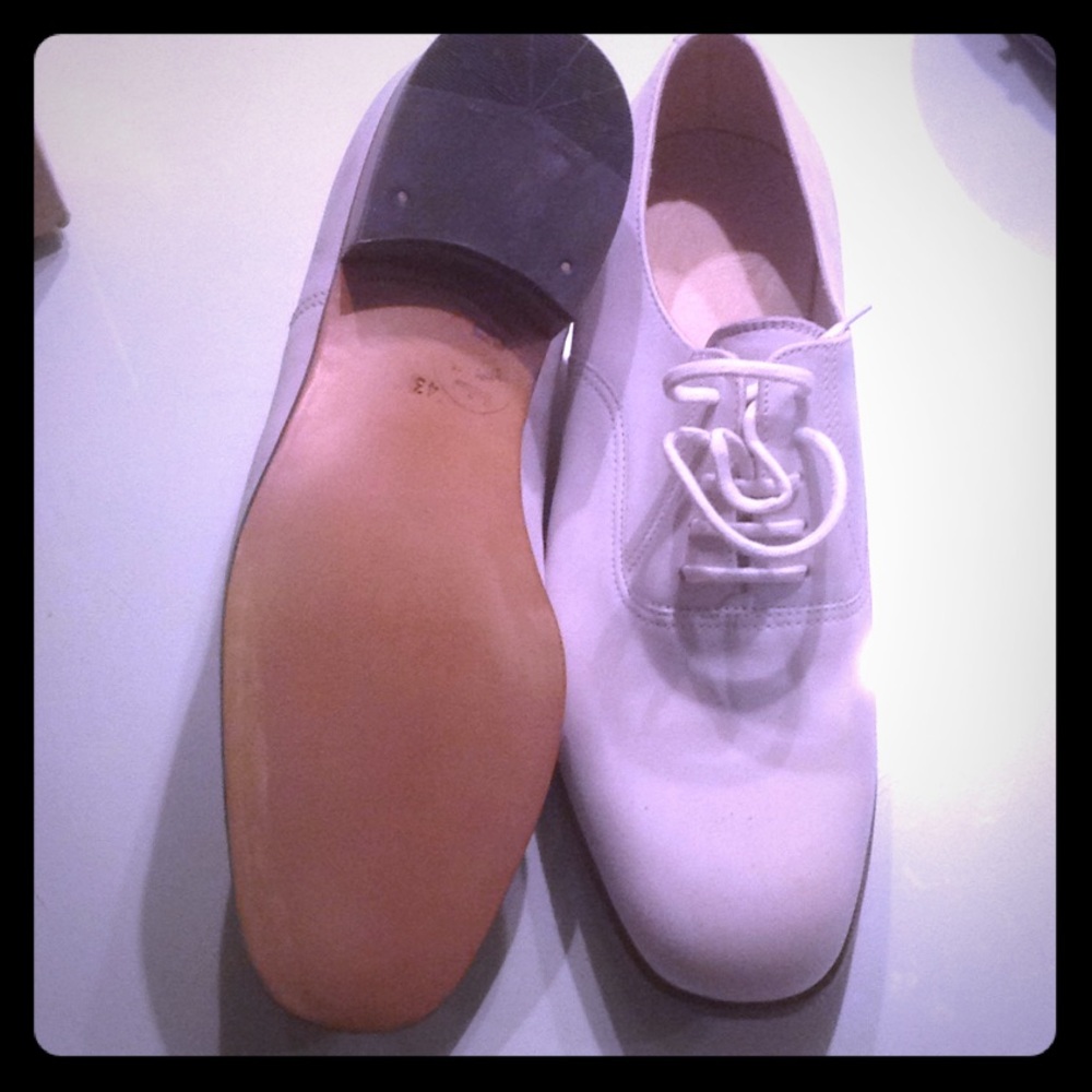 Italian suede white leather dress shoes